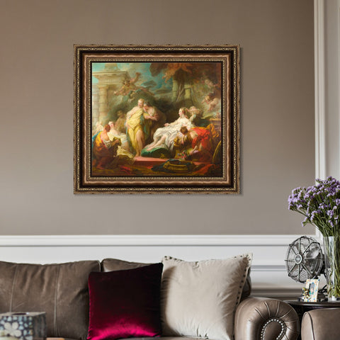 INVIN ART Framed Canvas Art Giclee Print Psyche showing her Sisters her Gifts from Cupid by Jean Honore Fragonard Wall Art