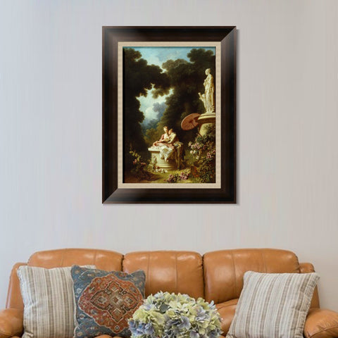 INVIN ART Framed Canvas Art Giclee Print Love Letters by Jean Honore Fragonard Wall Art Living Room Home Office Decorations
