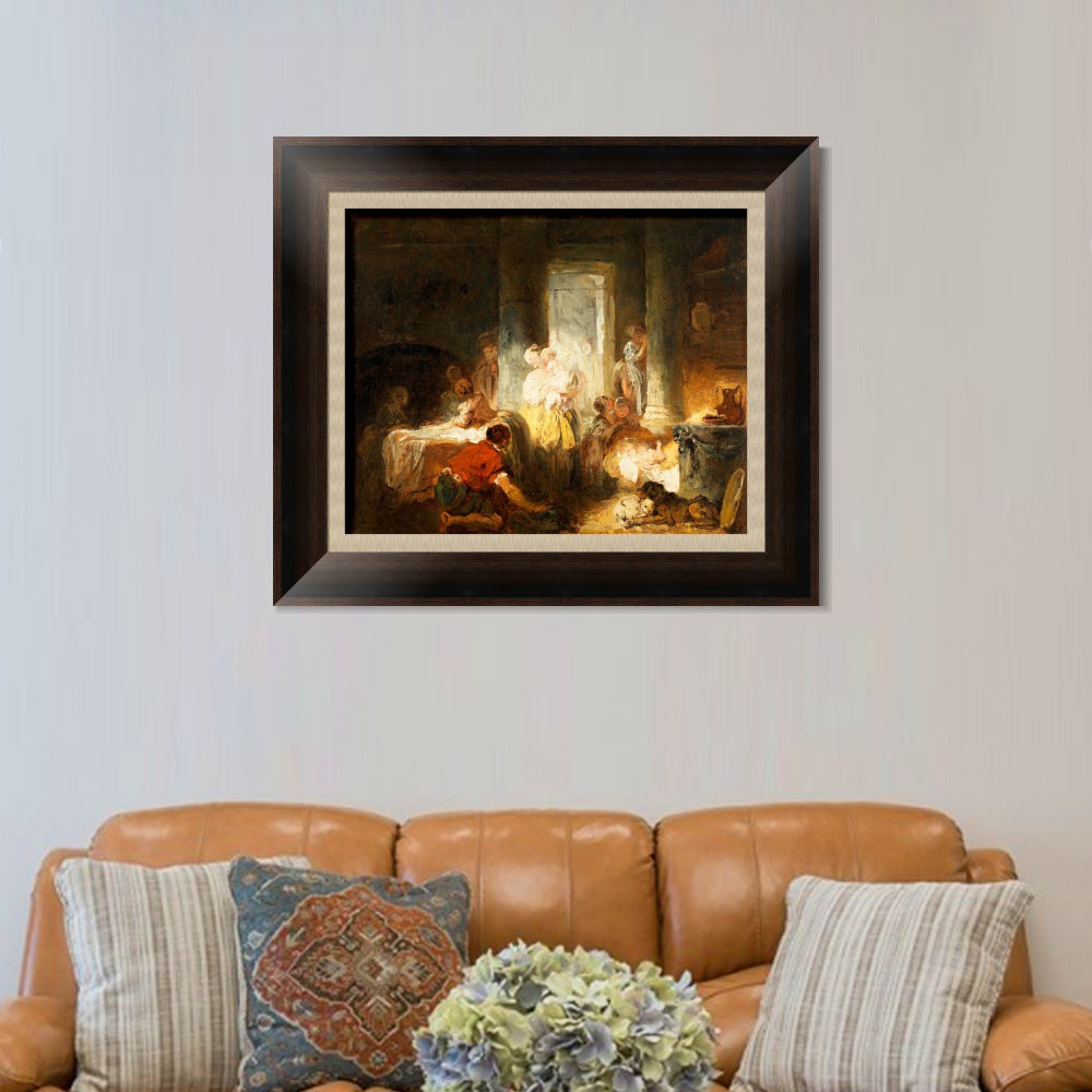 INVIN ART Framed Canvas Art Giclee Print Roman Interior by Jean Honore Fragonard Wall Art Living Room Home Office Decorations