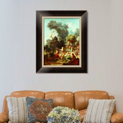 INVIN ART Framed Canvas Art Giclee Print The Lover Crowned by Jean Honore Fragonard Wall Art Living Room Home Office Decorations
