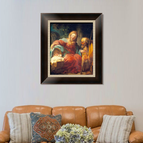 INVIN ART Framed Canvas Art Giclee Print The Rest on the Flight into Egypt by Jean Honore Fragonard Wall Art Living Room Home Office Decorations
