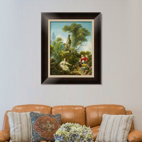 INVIN ART Framed Canvas Art Giclee Print The appointment by Jean Honore Fragonard Wall Art Living Room Home Office Decorations