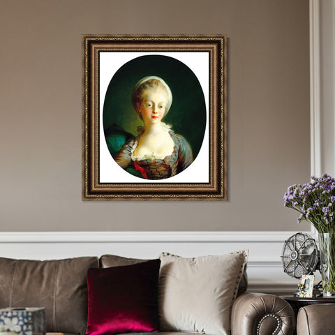 INVIN ART Framed Canvas Art Giclee Print Portrait of a Young Lady by Jean Honore Fragonard Wall Art Living Room Home Office Decorations
