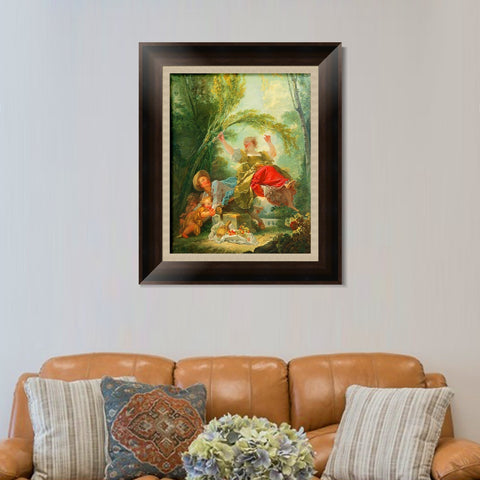 INVIN ART Framed Canvas Art Giclee Print The See by Jean Honore Fragonard Wall Art Living Room Home Office Decorations