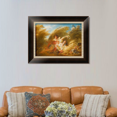 INVIN ART Framed Canvas Art Giclee Print In wheat by Jean Honore Fragonard Wall Art Living Room Home Office Decorations