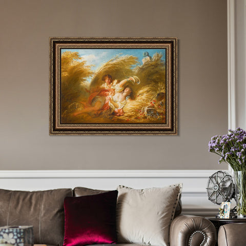 INVIN ART Framed Canvas Art Giclee Print In wheat by Jean Honore Fragonard Wall Art Living Room Home Office Decorations