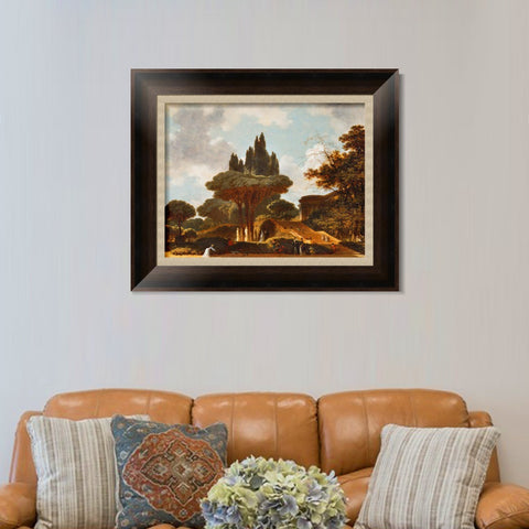 INVIN ART Framed Canvas Art Giclee Print Italian Landscape on the Stairs by Jean Honore Fragonard Wall Art Living Room Home Office Decorations
