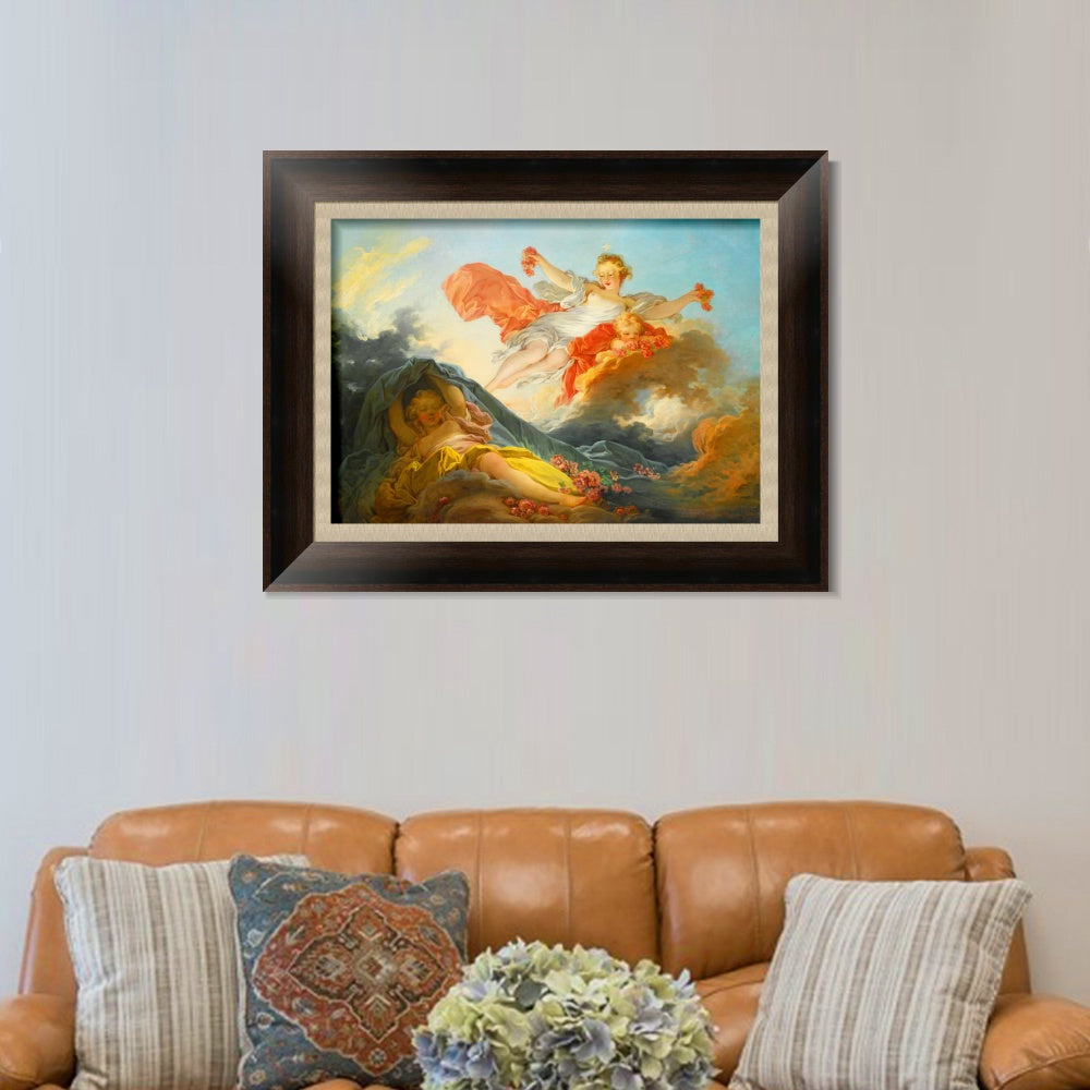 INVIN ART Framed Canvas Art Giclee Print THE GODDESS AURORA TRIUMPHING OVER NIGHT by Jean Honore Fragonard Wall Art Living Room Home Office Decorations