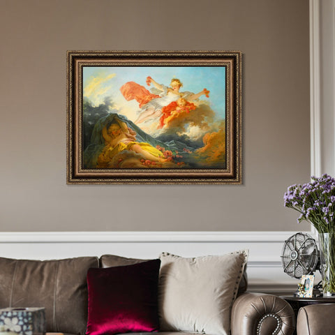 INVIN ART Framed Canvas Art Giclee Print THE GODDESS AURORA TRIUMPHING OVER NIGHT by Jean Honore Fragonard Wall Art Living Room Home Office Decorations