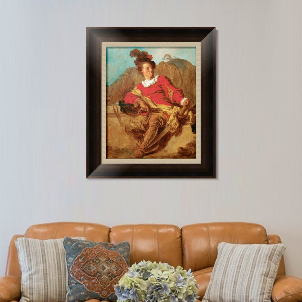 INVIN ART Framed Canvas Art Giclee Print Abbot of Saint-Undressed to the Spanish by Jean Honore Fragonard Wall Art Living Room Home Office Decorations