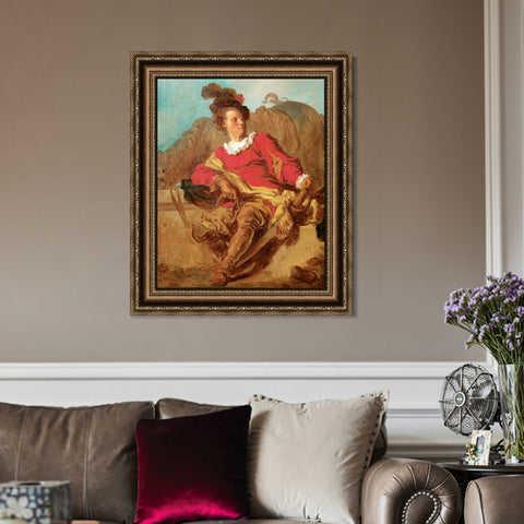 INVIN ART Framed Canvas Art Giclee Print Abbot of Saint-Undressed to the Spanish by Jean Honore Fragonard Wall Art Living Room Home Office Decorations