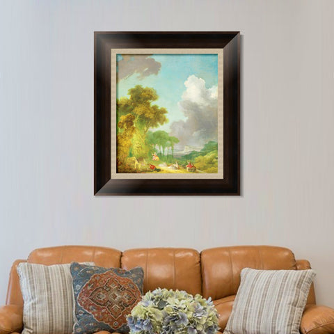 INVIN ART Framed Canvas Art Giclee Print The Swing#2 by Jean Honore Fragonard Wall Art Living Room Home Office Decorations