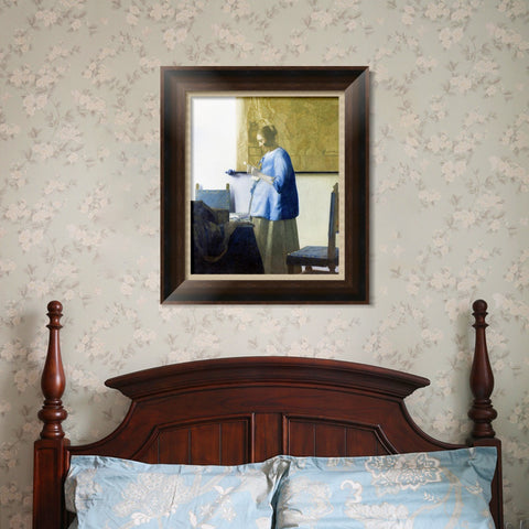 INVIN ART Framed Canvas Art Giclee Print Woman in Blue Reading a Letter by Johannes Vermeer Wall Art Living Room Home Office Decorations