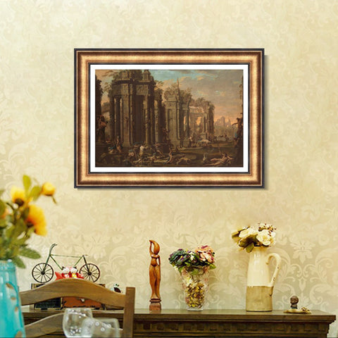 INVIN ART Framed Canvas Art Giclee Print Clemente Spera Bacchanal by Alessandro Magnasco Wall Art Living Room Home Office Decorations