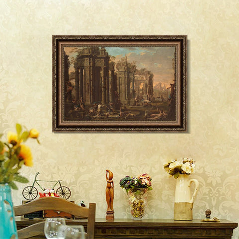 INVIN ART Framed Canvas Art Giclee Print Clemente Spera Bacchanal by Alessandro Magnasco Wall Art Living Room Home Office Decorations