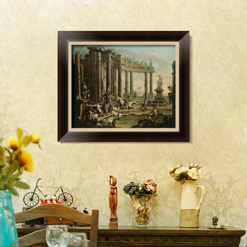 INVIN ART Framed Canvas Art Giclee Print Bacchanale by Alessandro Magnasco Wall Art Living Room Home Office Decorations
