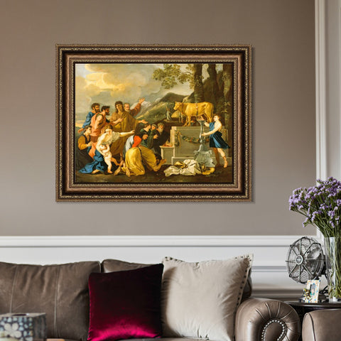 INVIN ART Framed Canvas Art Giclee Print Andrea di Lione by Nicolas Poussin Wall Art Living Room Home Office Decorations