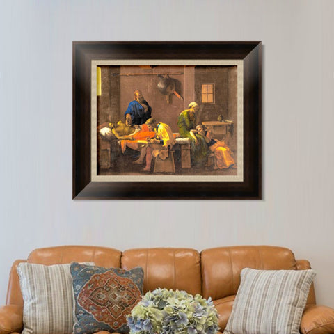 INVIN ART Framed Canvas Art Giclee Print Eudamidas' testamente by Nicolas Poussin Wall Art Living Room Home Office Decorations