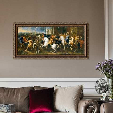INVIN ART Framed Canvas Art Giclee Print The Meleager Hunt by Nicolas Poussin Wall Art Living Room Home Office Decorations
