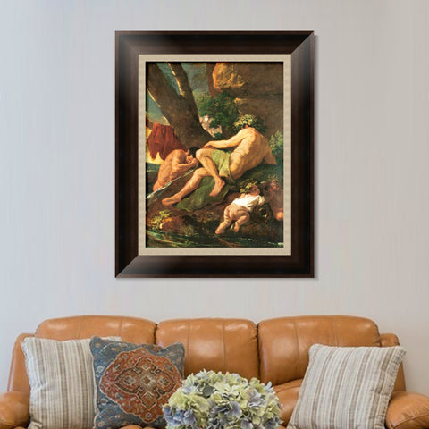 INVIN ART Framed Canvas Art Giclee Print Midas Washing at the Source of the Pactolus by Nicolas Poussin Wall Art Living Room Home Office Decorations