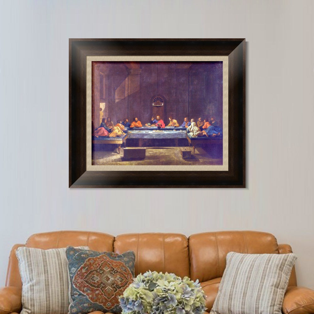 INVIN ART Framed Canvas Art Giclee Print Eucharist by Nicolas Poussin Wall Art Living Room Home Office Decorations