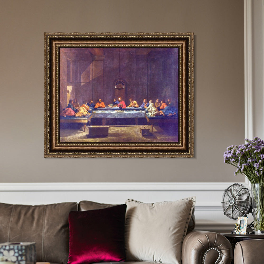 INVIN ART Framed Canvas Art Giclee Print Eucharist by Nicolas Poussin Wall Art Living Room Home Office Decorations