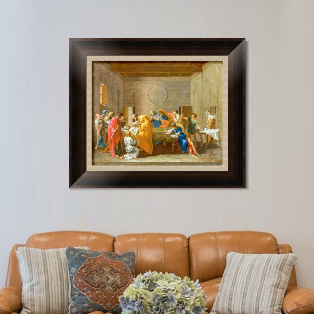 INVIN ART Framed Canvas Art Giclee Print Extreme Unction by Nicolas Poussin Wall Art
