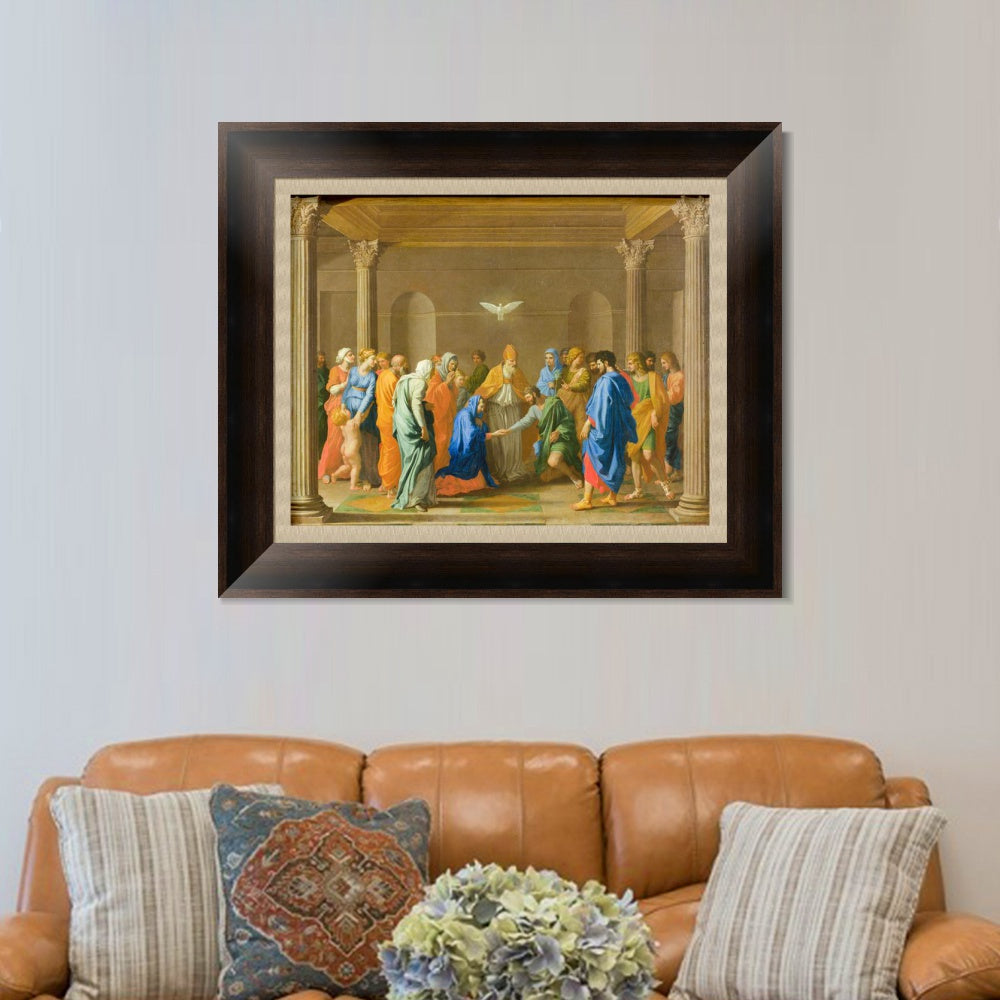 INVIN ART Framed Canvas Art Giclee Print Marriage by Nicolas Poussin Wall Art