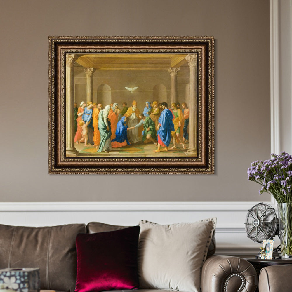 INVIN ART Framed Canvas Art Giclee Print Marriage by Nicolas Poussin Wall Art