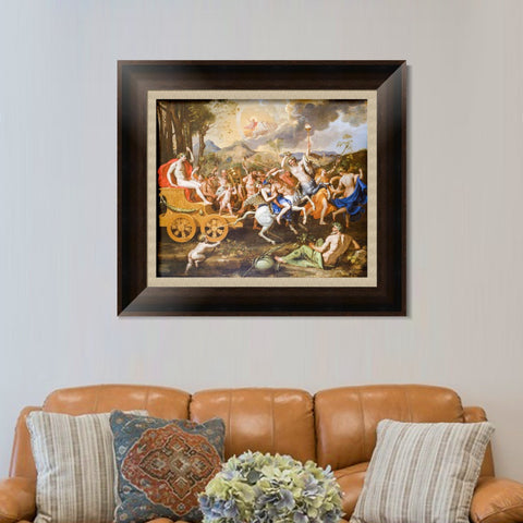 INVIN ART Framed Canvas Art Giclee Print The Triumph of Bacchus, 1635-1636 by Nicolas Poussin Wall Art Living Room Home Office Decorations