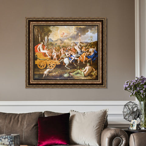 INVIN ART Framed Canvas Art Giclee Print The Triumph of Bacchus, 1635-1636 by Nicolas Poussin Wall Art Living Room Home Office Decorations