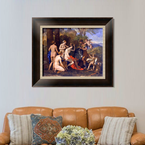 INVIN ART Framed Canvas Art Giclee Print Mars and Venus by Nicolas Poussin Wall Art Living Room Home Office Decorations