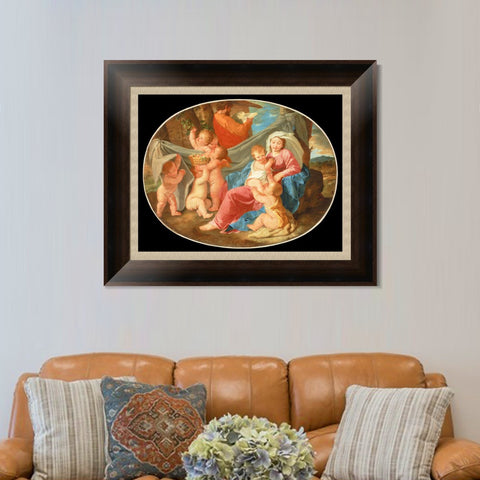 INVIN ART Framed Canvas Art Giclee Print The Rest on the Flight into Egypt by Nicolas Poussin Wall Art Living Room Home Office Decorations