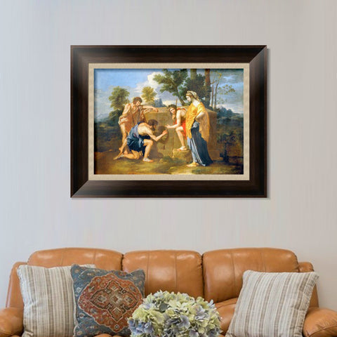 INVIN ART Framed Canvas Art Giclee Print Et in Arcadia ego by Nicolas Poussin Wall Art Living Room Home Office Decorations