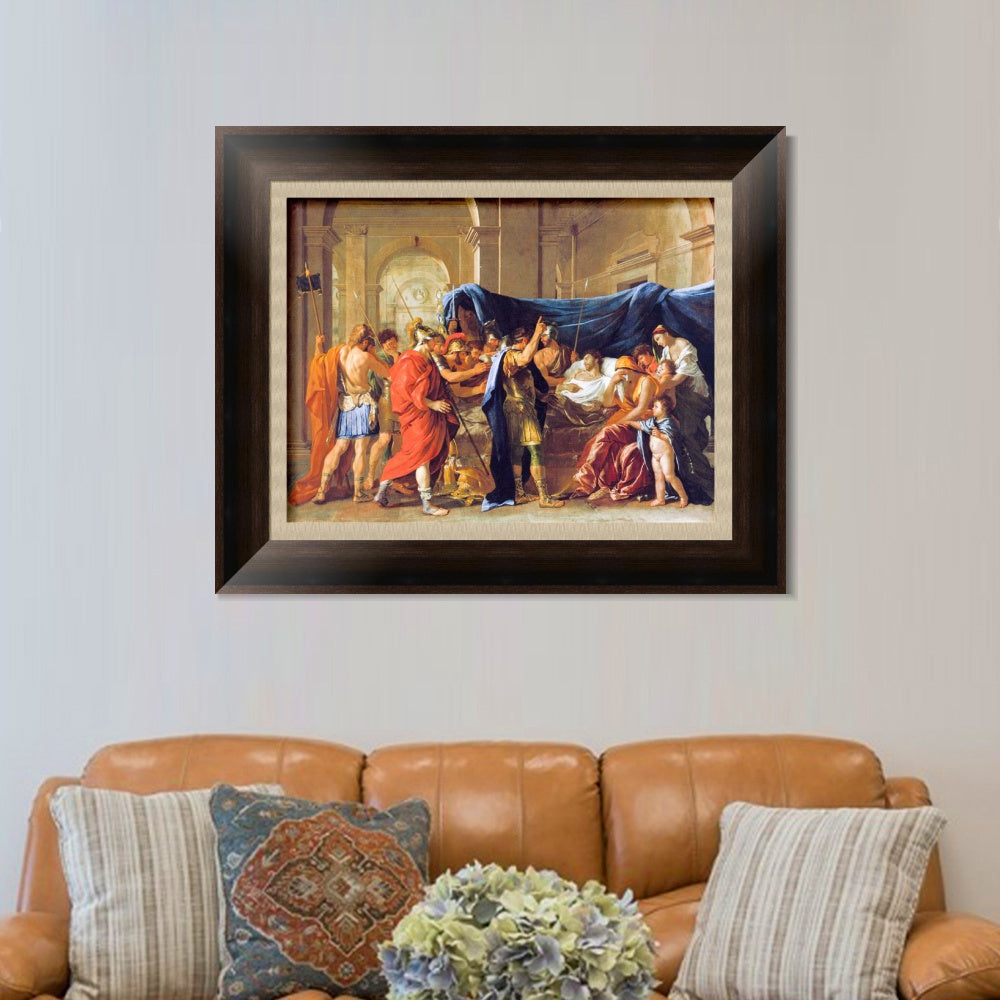 INVIN ART Framed Canvas Art Giclee Print The Death of Germanicus by Nicolas Poussin Wall Art