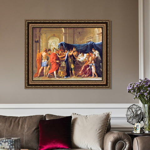 INVIN ART Framed Canvas Art Giclee Print The Death of Germanicus by Nicolas Poussin Wall Art Living Room Home Office Decorations
