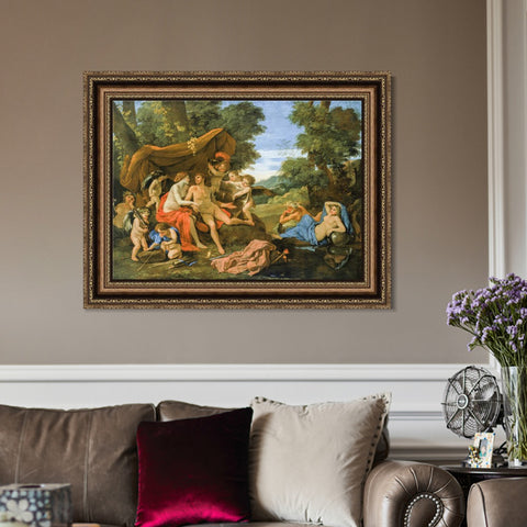INVIN ART Framed Canvas Art Giclee Print Mars and Venus by Nicolas Poussin Wall Art Living Room Home Office Decorations