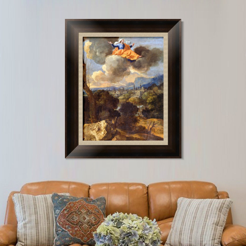 INVIN ART Framed Canvas Art Giclee Print The Translation of Saint Rita of Cascia by Nicolas Poussin Wall Art