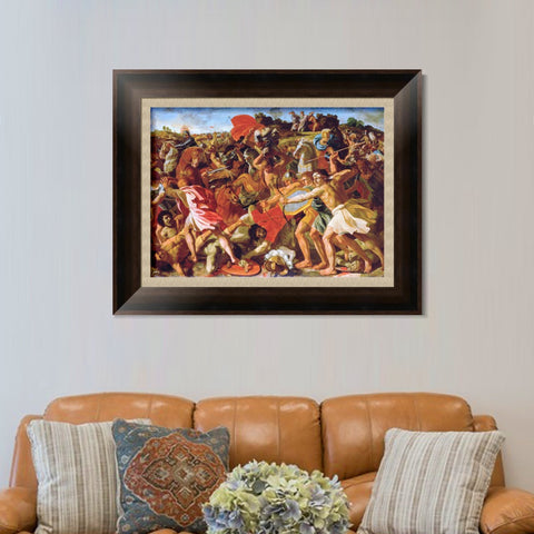 INVIN ART Framed Canvas Art Giclee Print The Victory of Joshua over the Amalekites by Nicolas Poussin Wall Art Living Room Home Office Decorations
