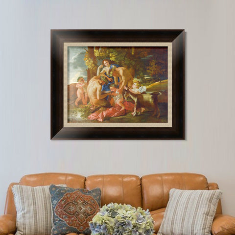 INVIN ART Framed Canvas Art Giclee Print Series#059 by Nicolas Poussin Wall Art Living Room Home Office Decorations