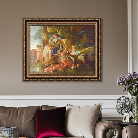 INVIN ART Framed Canvas Art Giclee Print Series#059 by Nicolas Poussin Wall Art Living Room Home Office Decorations