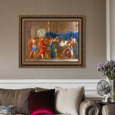 INVIN ART Framed Canvas Art Giclee Print Series#060 by Nicolas Poussin Wall Art Living Room Home Office Decorations