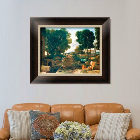 INVIN ART Framed Canvas Art Giclee Print Series#061 by Nicolas Poussin Wall Art Living Room Home Office Decorations