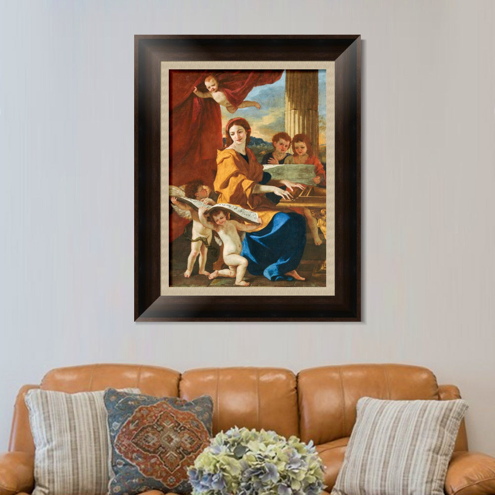 INVIN ART Framed Canvas Art Giclee Print Sainte C篓娄cile by Nicolas Poussin Wall Art