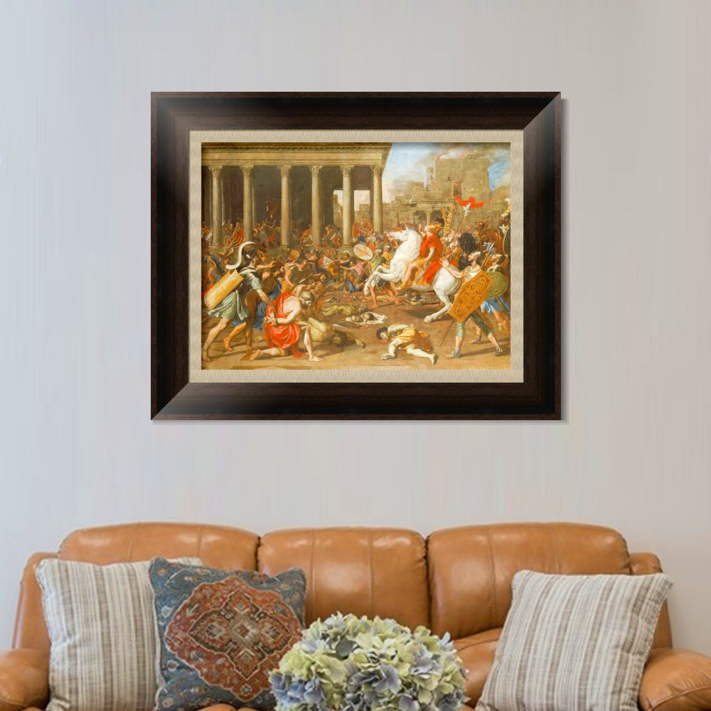 INVIN ART Framed Canvas Art Giclee Print The Conquest of Jerusalem by Emperor by Nicolas Poussin Wall Art