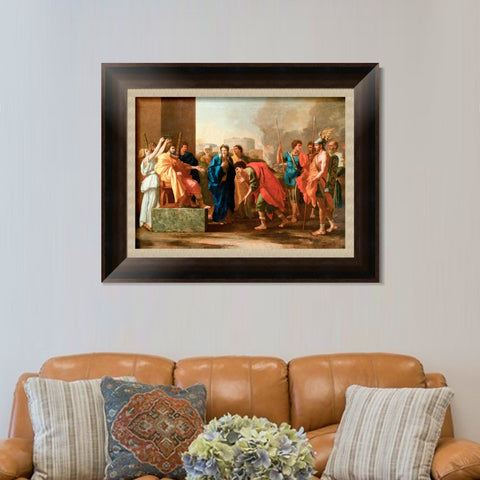 INVIN ART Framed Canvas Art Giclee Print The continence of Scipio by Emperor by Nicolas Poussin Wall Art Living Room Home Office Decorations