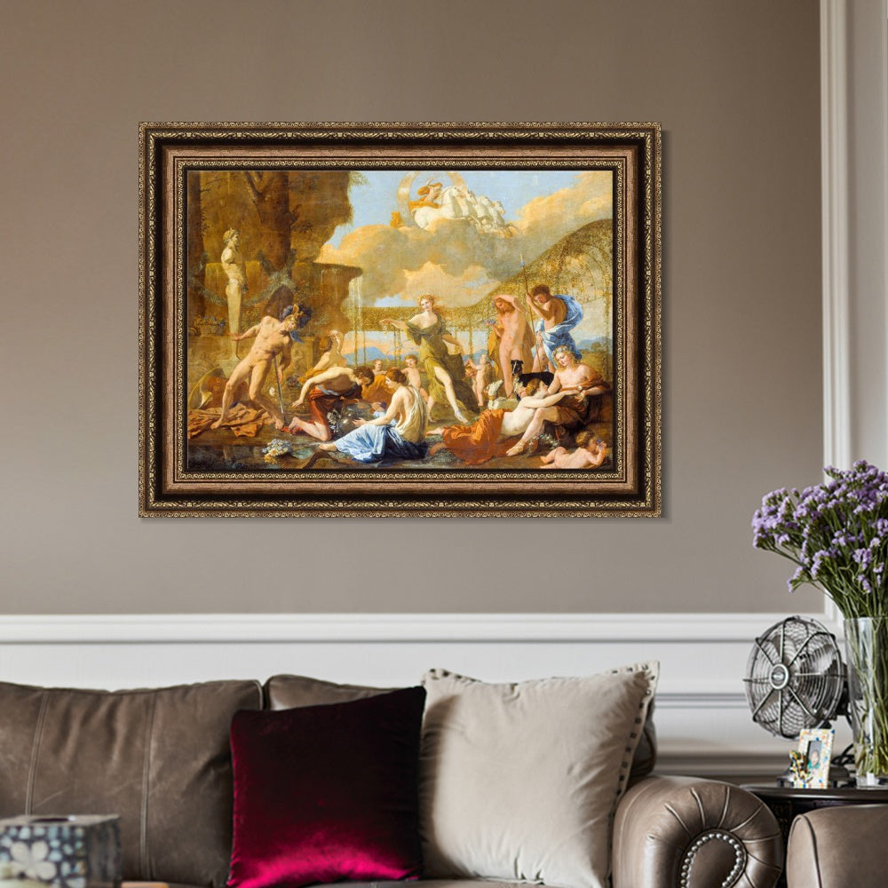 INVIN ART Framed Canvas Art Giclee Print The Empire of Flora (1631) by Emperor by Nicolas Poussin Wall Art