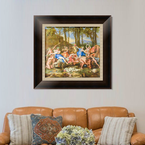 INVIN ART Framed Canvas Art Giclee Print The Triumph of Pan, 1636 by Nicolas Poussin Wall Art Living Room Home Office Decorations