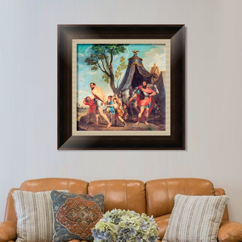 INVIN ART Framed Canvas Art Giclee Print Camilla and the Schoolmaster of Falerii by Nicolas Poussin Wall Art