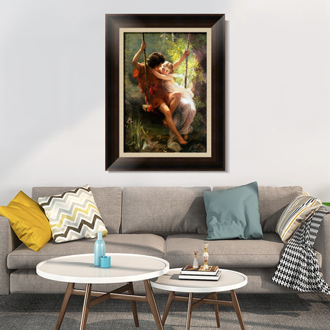 INVIN ART Framed Canvas Art Giclee Print Spring Time by Pierre Auguste Cot Wall Art Living Room Home Office Decorations